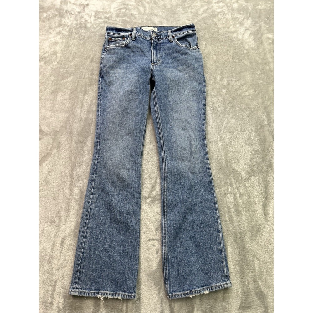 Abercrombie & Fitch Bootcut Jeans Womens 0s/25 Blue Low Rise Flare Western Bell
